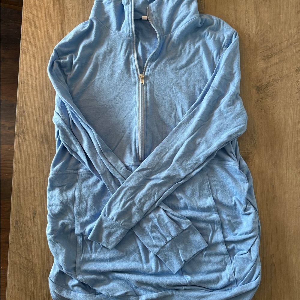 Light Blue Maternity Half-Zip